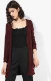 Park Avenue Maroon Solid Shrug Women