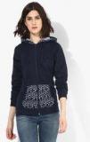 Park Avenue Navy Blue Printed Hoodie Women