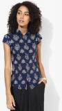 Park Avenue Navy Blue Printed Shirt Women