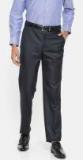 Park Avenue Navy Blue Regular Fit Solid Formal Trousers men