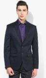 Park Avenue Navy Blue Solid Jacket & Blazer Men