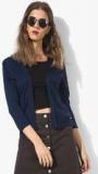 Park Avenue Navy Blue Solid Shrug Women