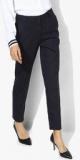 Park Avenue Navy Blue Solid Slim Fit Formal Trouser women