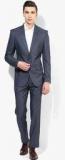 Park Avenue Navy Blue Solid Suit men