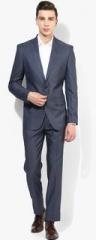 Park Avenue Navy Blue Solid Suit men