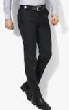 Park Avenue Navy Blue Super Slim Fit Checked Formal Trouser men