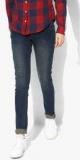 Park Avenue Navy Blue Washed Mid Rise Skinny Fit Jeans women