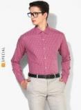 Park Avenue Pink Slim Fit Checked Formal Shirt Men