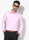 Park Avenue Pink Slim Fit Printed Formal Shirt Men