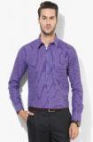 Park Avenue Purple Checked Slim Fit Formal Shirt Men