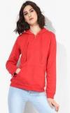 Park Avenue Red Solid Hoodie Women