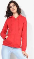 Park Avenue Red Solid Hoodie women