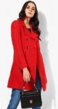 Park Avenue Red Solid Long Coat Women