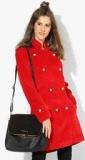 Park Avenue Red Solid Winter Jacket Women