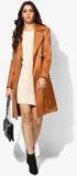 Park Avenue Tan Solid Long Coat Women