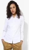 Park Avenue White Solid Shirt Women