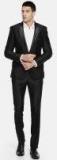 Parx Black Solid Slim Fit Single Breasted Formal Suit men