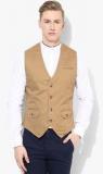 Parx Khaki Regular Fit Waistcoat Men