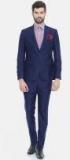 Parx Navy Blue Single Breasted Solid Urban Fit Formal Suit Men