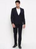 Parx Navy Blue Solid Suit Men