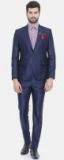 Parx Navy Blue Urban Fit Solid Single Breasted Formal Suit Men