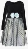 Peaches Black Casual Frock Girls