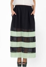 Peacot Black Panel Skirt Women