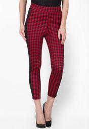 Peacot Red Printed Jegging Women