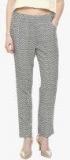 People Beige & Black Printed Slim Fit Regular Trouser women