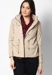 People Beige Full Sleeve Jacket Women