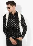 People Black Printed Regular Fit Casual Shirt Men