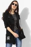 People Black Solid Winter Jacket Women