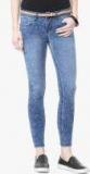 People Blue Skinny Fit Mid Rise Jeans Women