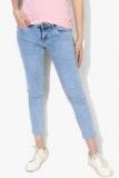 People Blue Slim Fit Mid Rise Clean Look Jeans Women