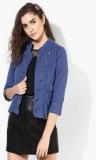 People Blue Solid Summer Jacket women