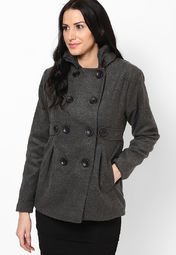 People Grey Full Sleeve Jacket Women