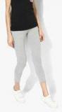 People Grey Solid Jeggings Women