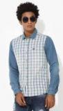 People Multicoloured Checked Regular Fit Casual Shirt Men