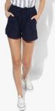 People Navy Blue Solid Shorts women