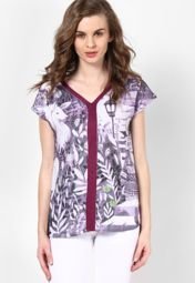 People Purple Cap Sleeve Top Women