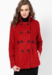 People Red Full Sleeve Jacket Women