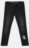 Pepe Jeans Black Mid Rise Mildly Distressed Jeans Girls