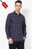 Pepe Jeans Blue Checked Regular Fit Casual Shirt Men