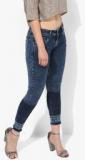 Pepe Jeans Blue Printed Regular Fit Mid Rise Jeans women