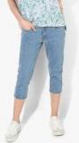 Pepe Jeans Blue Solid Capris Women