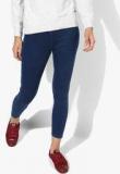 Pepe Jeans Blue Solid Mid Rise Skinny Fit Jeggings Women