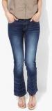 Pepe Jeans Blue Solid Mid Rise Slim Fit Jeans Women