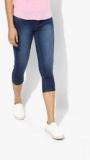 Pepe Jeans Blue Washed Mid Rise Skinny Fit Capri women