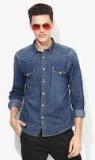 Pepe Jeans Blue Washed Slim Fit Denim Shirt Men