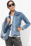 Pepe Jeans Blue Washed Winter Jacket Women